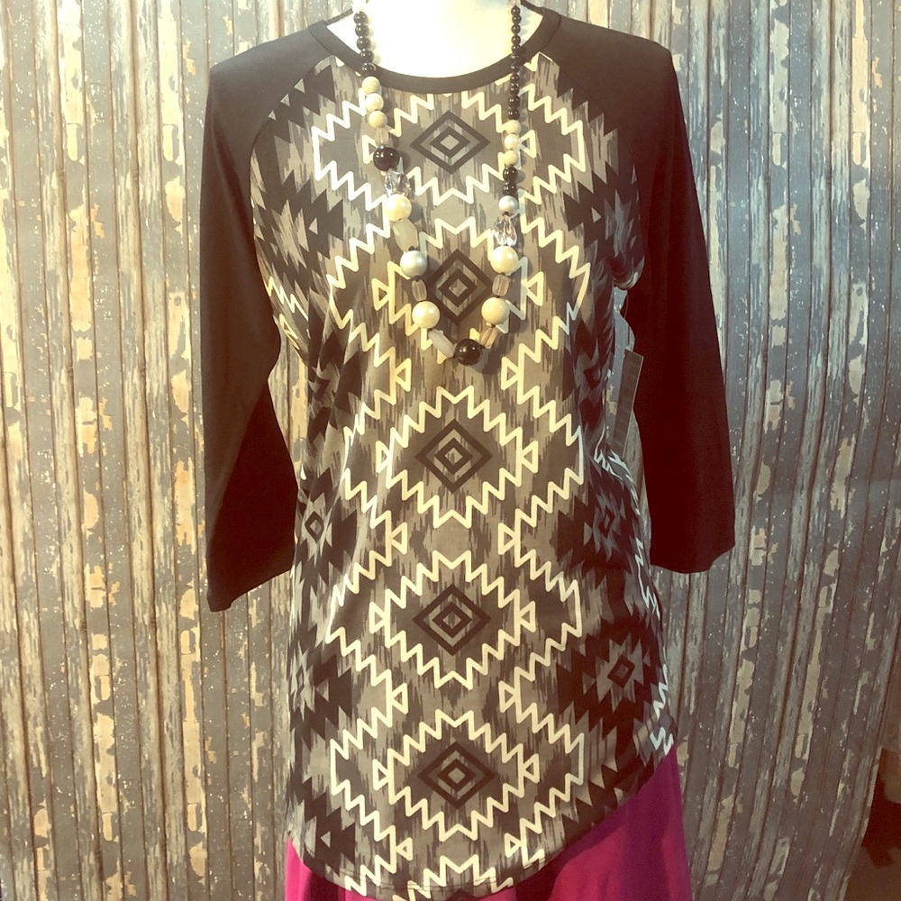 NWT LuLaRoe Randy - Black Grey White - Size Small